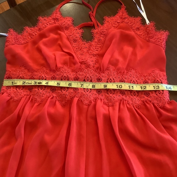 Lulus Sunny Days Dream Red Lace Jumpsuit Size Medium - Picture 8 of 10
